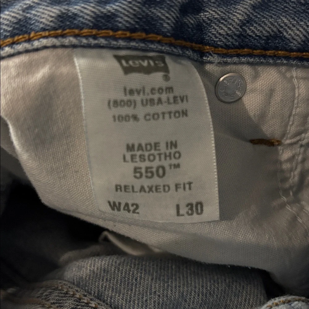 Levi’s Mens 42x30 Jeans 550 Relaxed Fit Tapered Leg Light Wash Y2K 2007 Vintage - Picture 8 of 8